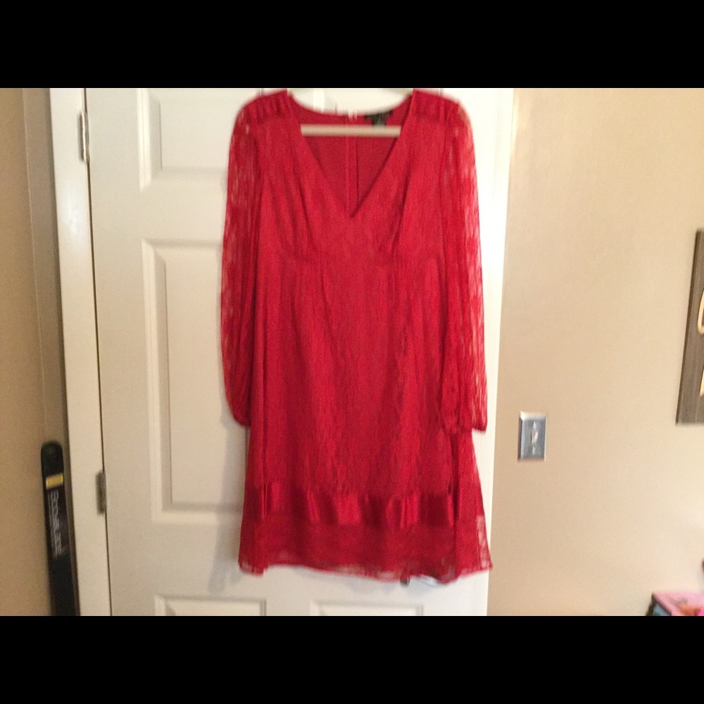 IMAN red lace dress